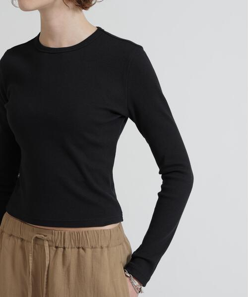 AVIREX(アヴィレックス)の「《DAILY/WOMAN》L/S CREW NECK T-SHIRT(Tシャツ/カットソー・レディース・ブラック/ホワイト・M/S)」の10枚目の写真