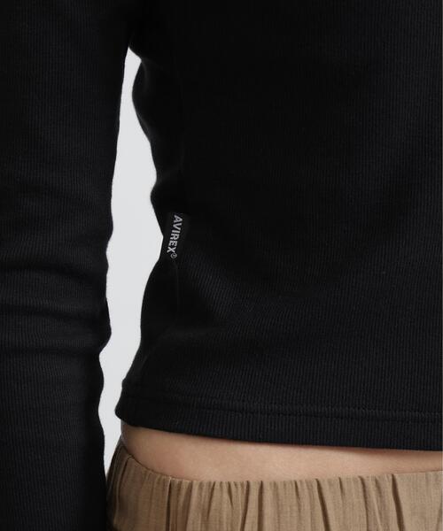 AVIREX(アヴィレックス)の「《DAILY/WOMAN》L/S CREW NECK T-SHIRT(Tシャツ/カットソー・レディース・ブラック/ホワイト・M/S)」の12枚目の写真
