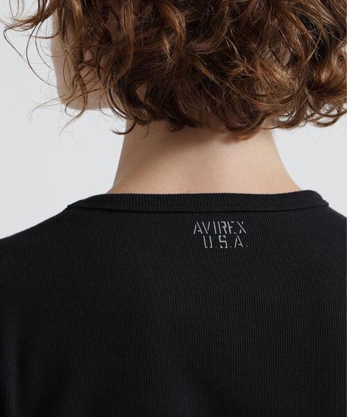 AVIREX(アヴィレックス)の「《DAILY/WOMAN》L/S CREW NECK T-SHIRT(Tシャツ/カットソー・レディース・ブラック/ホワイト・M/S)」の13枚目の写真