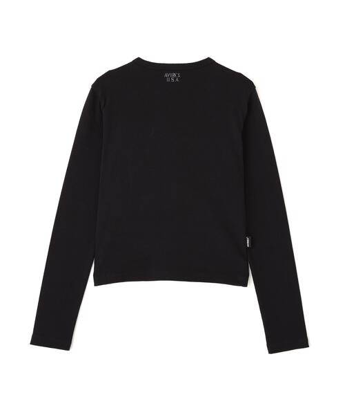 AVIREX(アヴィレックス)の「《DAILY/WOMAN》L/S CREW NECK T-SHIRT(Tシャツ/カットソー・レディース・ブラック/ホワイト・M/S)」の18枚目の写真