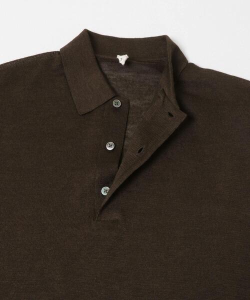 URBAN RESEARCH DOORS(アーバンリサーチドアーズ)の「Ramie High Gauge KnitPolo(ポロシャツ・メンズ・チャコールグレー/ブラウン・MEDIUM/LARGE)」の7枚目の写真