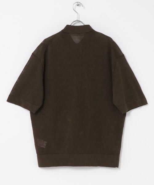 URBAN RESEARCH DOORS(アーバンリサーチドアーズ)の「Ramie High Gauge KnitPolo(ポロシャツ・メンズ・チャコールグレー/ブラウン・MEDIUM/LARGE)」の9枚目の写真