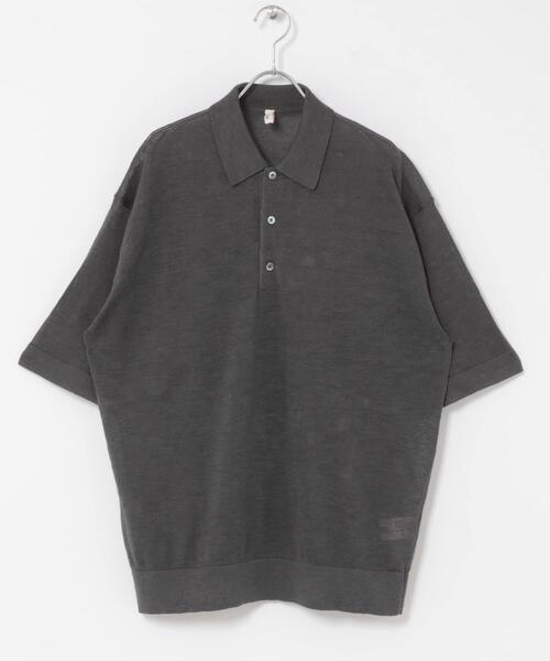 URBAN RESEARCH DOORS(アーバンリサーチドアーズ)の「Ramie High Gauge KnitPolo(ポロシャツ・メンズ・チャコールグレー/ブラウン・MEDIUM/LARGE)」の16枚目の写真