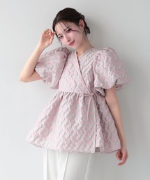 セール】バルーン袖フルーツ刺繍ペプラムトップス（その他トップス