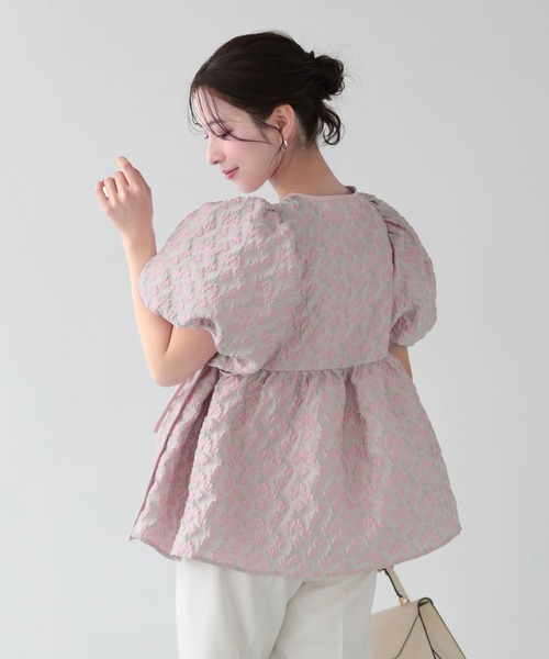 Fit more（フィットモア）の「カシュクールバルーンスリーブトップス（その他トップス・レディース・ブルー/ピンク/ホワイト・FREE）」の6枚目の写真