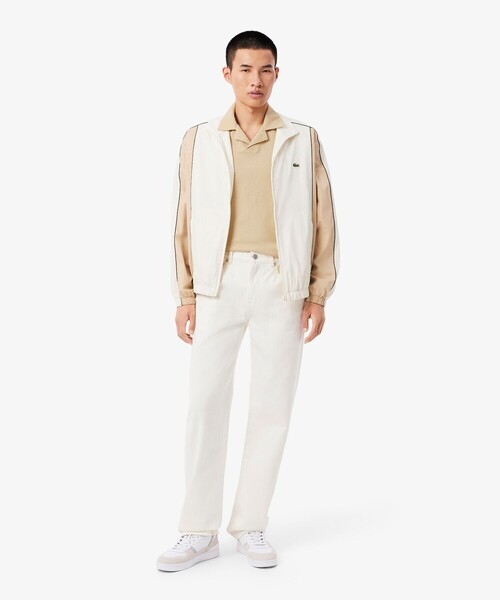 LACOSTE(ラコステ)の「コットン×リネン オープンカラーネックポロシャツ(ポロシャツ・メンズ・ベージュ/オフホワイト/ブラック・4/5/2/3)」の9枚目の写真