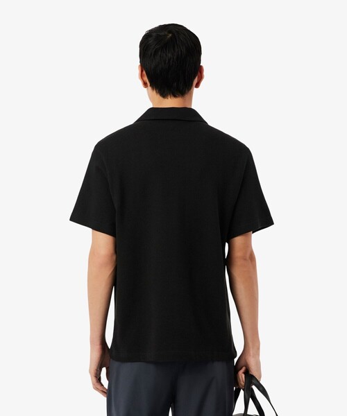 LACOSTE(ラコステ)の「コットン×リネン オープンカラーネックポロシャツ(ポロシャツ・メンズ・ベージュ/オフホワイト/ブラック・4/5/2/3)」の12枚目の写真