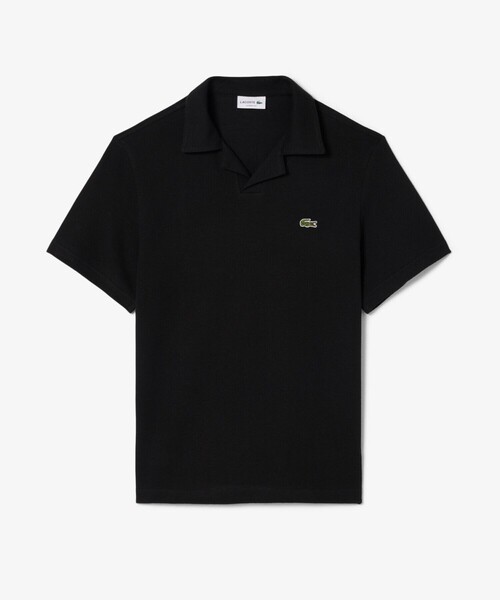 LACOSTE(ラコステ)の「コットン×リネン オープンカラーネックポロシャツ(ポロシャツ・メンズ・ベージュ/オフホワイト/ブラック・4/5/2/3)」の13枚目の写真