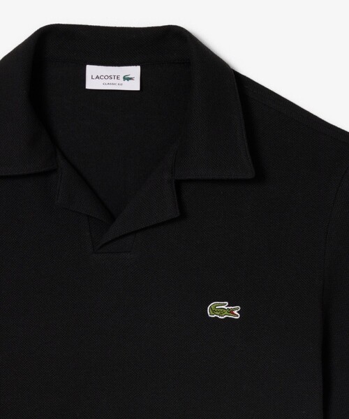 LACOSTE(ラコステ)の「コットン×リネン オープンカラーネックポロシャツ(ポロシャツ・メンズ・ベージュ/オフホワイト/ブラック・4/5/2/3)」の14枚目の写真