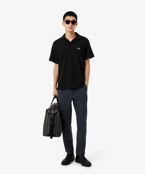 LACOSTE(ラコステ)の「コットン×リネン オープンカラーネックポロシャツ(ポロシャツ・メンズ・ベージュ/オフホワイト/ブラック・4/5/2/3)」の16枚目の写真
