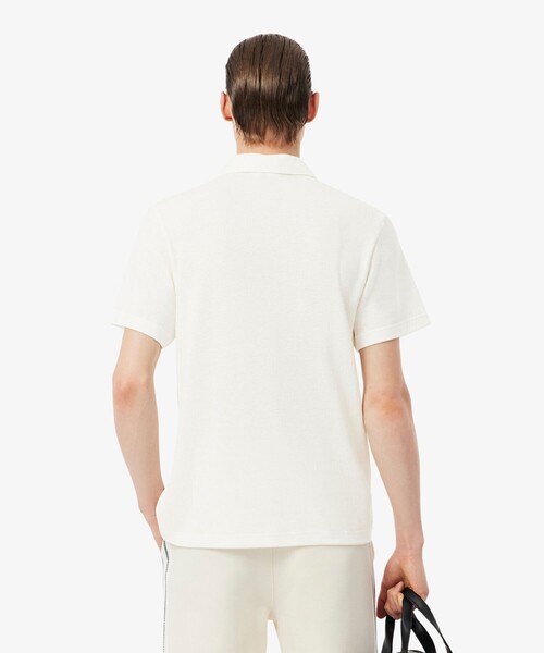 LACOSTE(ラコステ)の「コットン×リネン オープンカラーネックポロシャツ(ポロシャツ・メンズ・ベージュ/オフホワイト/ブラック・4/5/2/3)」の19枚目の写真