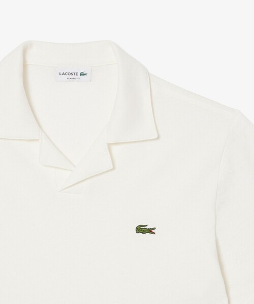 LACOSTE(ラコステ)の「コットン×リネン オープンカラーネックポロシャツ(ポロシャツ・メンズ・ベージュ/オフホワイト/ブラック・4/5/2/3)」の21枚目の写真