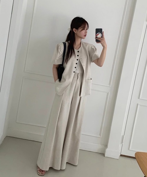 セール】半袖トップスワイドパンツセットアップ（セットアップ