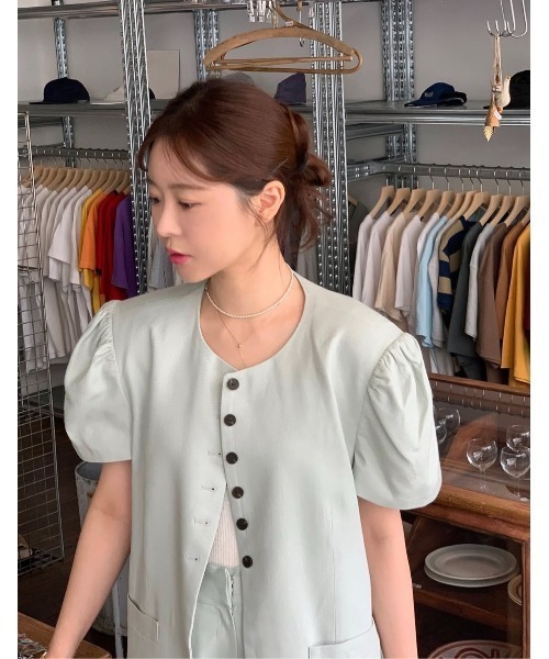 FAVORITO(ファヴォリート)の「半袖トップスワイドパンツセットアップ(セットアップ・レディース・ベージュ/グリーン/ブラック/アイボリー・F)」の21枚目の写真