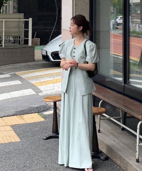 セール】半袖トップスワイドパンツセットアップ（セットアップ