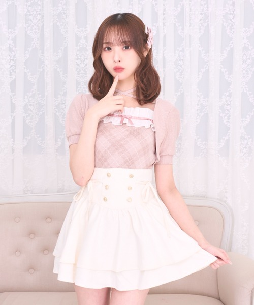 LAFARY(ラファリー)の「チェックアンサンブルニットトップス(ニット/セーター・レディース・ホワイト/ピンクベージュ/グレー・FREE)」の19枚目の写真