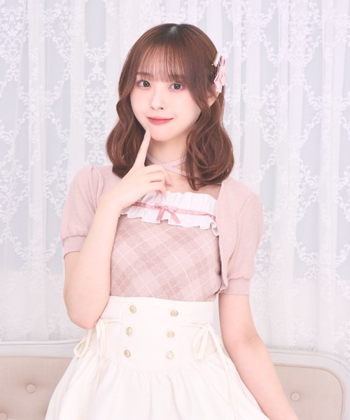 LAFARY(ラファリー)の「チェックアンサンブルニットトップス(ニット/セーター・レディース・ホワイト/ピンクベージュ/グレー・FREE)」の17枚目の写真