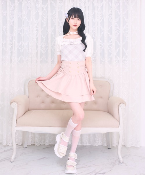 LAFARY(ラファリー)の「チェックアンサンブルニットトップス(ニット/セーター・レディース・ホワイト/ピンクベージュ/グレー・FREE)」の22枚目の写真