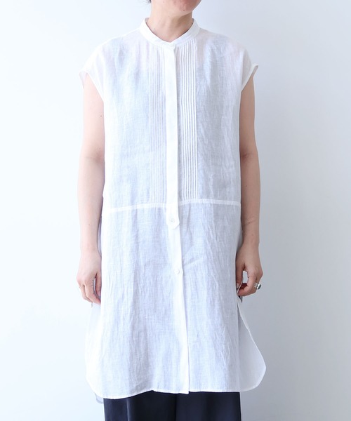 yuni(ユニ )の「60/1Linen french sleeve long blouse(シャツ/ブラウス・レディース・ホワイト/ブラック・FREE)」の14枚目の写真