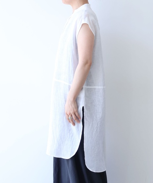 yuni(ユニ )の「60/1Linen french sleeve long blouse(シャツ/ブラウス・レディース・ホワイト/ブラック・FREE)」の15枚目の写真
