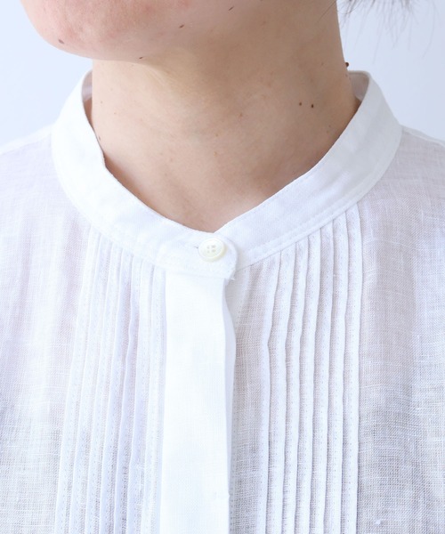 yuni(ユニ )の「60/1Linen french sleeve long blouse(シャツ/ブラウス・レディース・ホワイト/ブラック・FREE)」の17枚目の写真