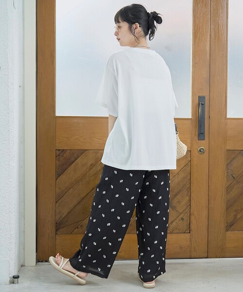 coen（コーエン）の「【Cool Hug Cotton / クールハグコットン】 ゆるTシャツ（接触冷感）（Tシャツ/カットソー・レディース・モカ/ブラック/オフホワイト/ターコイズブルー・M/L）」の10枚目の写真