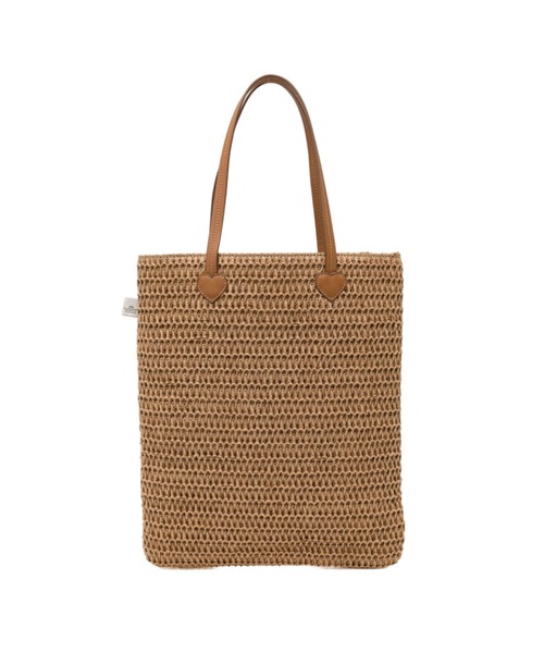 A BATHING APE（アベイシングエイプ）の「HEART BADGE WEAVING TOTE BAG（トートバッグ・レディース・ベージュ・FREE）」の2枚目の写真