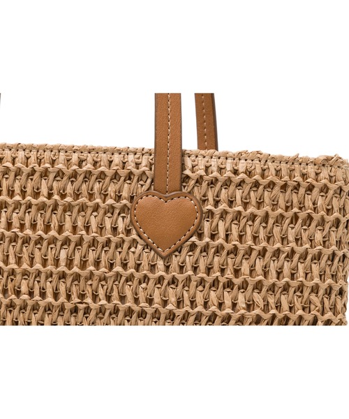 A BATHING APE（アベイシングエイプ）の「HEART BADGE WEAVING TOTE BAG（トートバッグ・レディース・ベージュ・FREE）」の4枚目の写真