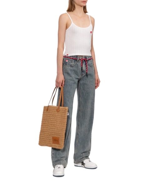 A BATHING APE（アベイシングエイプ）の「HEART BADGE WEAVING TOTE BAG（トートバッグ・レディース・ベージュ・FREE）」の6枚目の写真