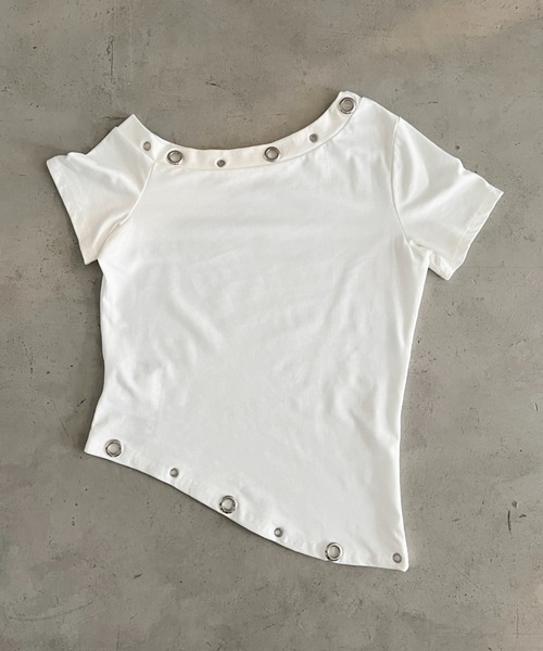 Bamm（バム）の「アイレットワンショルコンパクトT（Tシャツ/カットソー・レディース・グレー/ホワイト/ブラック・FREE）」の9枚目の写真