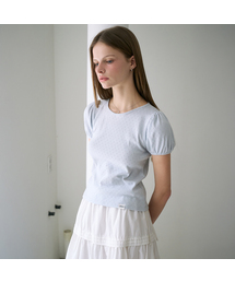 Label Point Puff T-shirt [Sky Blue]