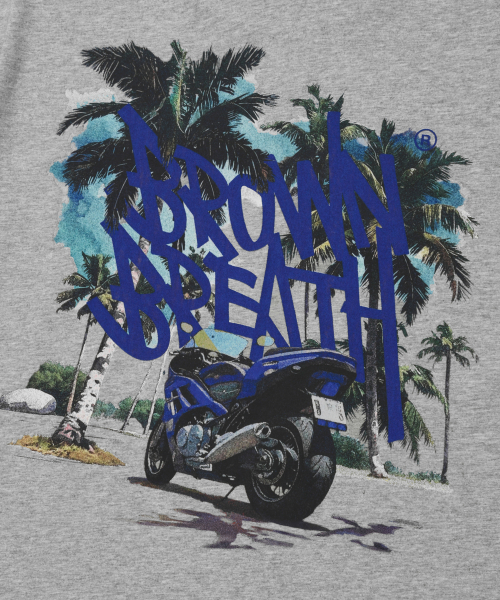 BROWNBREATH（ブラウンブレス）の「TAG PALM CIRCUIT TEE - MELANGE GREY（Tシャツ/カットソー・レディース・その他・SMALL/MEDIUM/LARGE/X-LARGE）」の6枚目の写真