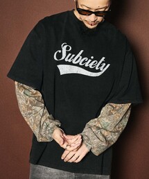 Subciety（サブサエティ）の「Washed layered tee（Tシャツ/カットソー）」