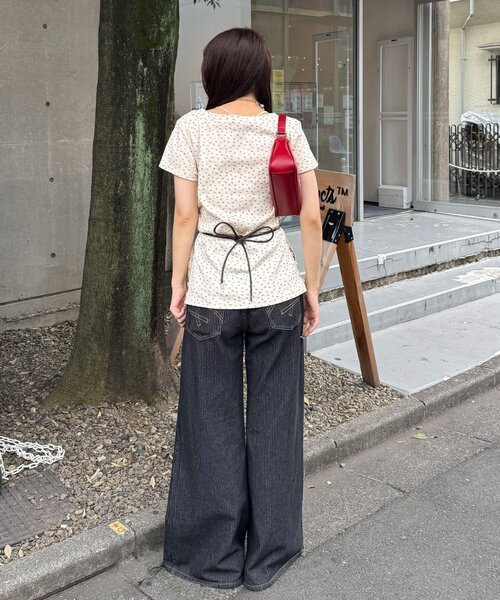 CIAOPANIC（チャオパニック）の「小花柄サイドボタントップス（Tシャツ/カットソー・レディース・ホワイト/アイボリー・FREE）」の18枚目の写真
