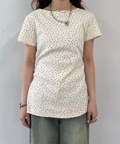 CIAOPANIC（チャオパニック）の「小花柄サイドボタントップス（Tシャツ/カットソー・レディース・ホワイト/アイボリー・FREE）」の19枚目の写真