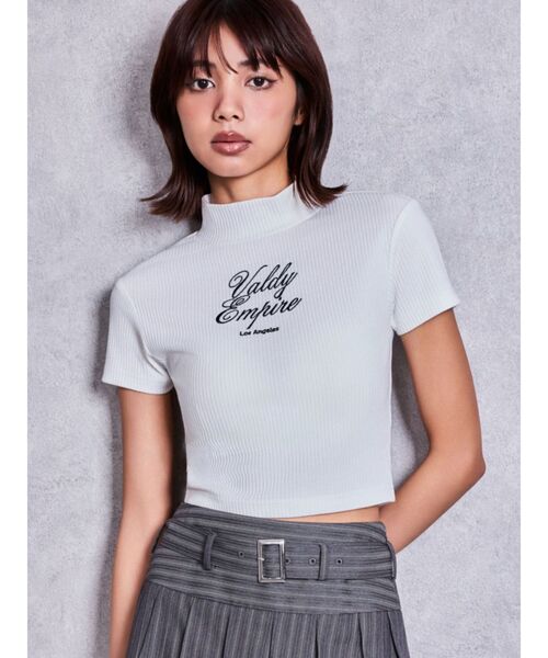 GYDA(ジェイダ)の「Valdy Empireハーフスリーブテレコタートルトップス(Tシャツ/カットソー・レディース・イエロー/ブラック/オフホワイト・FREE)」の10枚目の写真