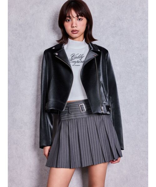 GYDA(ジェイダ)の「Valdy Empireハーフスリーブテレコタートルトップス(Tシャツ/カットソー・レディース・イエロー/ブラック/オフホワイト・FREE)」の14枚目の写真