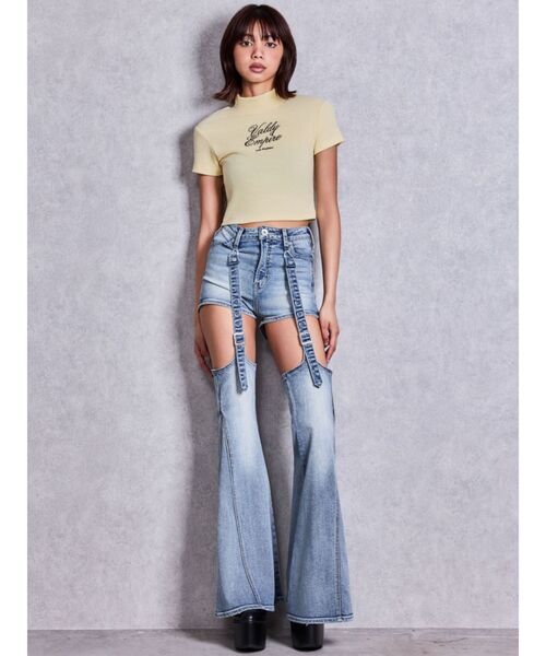GYDA(ジェイダ)の「Valdy Empireハーフスリーブテレコタートルトップス(Tシャツ/カットソー・レディース・イエロー/ブラック/オフホワイト・FREE)」の17枚目の写真