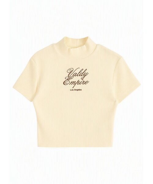 GYDA(ジェイダ)の「Valdy Empireハーフスリーブテレコタートルトップス(Tシャツ/カットソー・レディース・イエロー/ブラック/オフホワイト・FREE)」の6枚目の写真