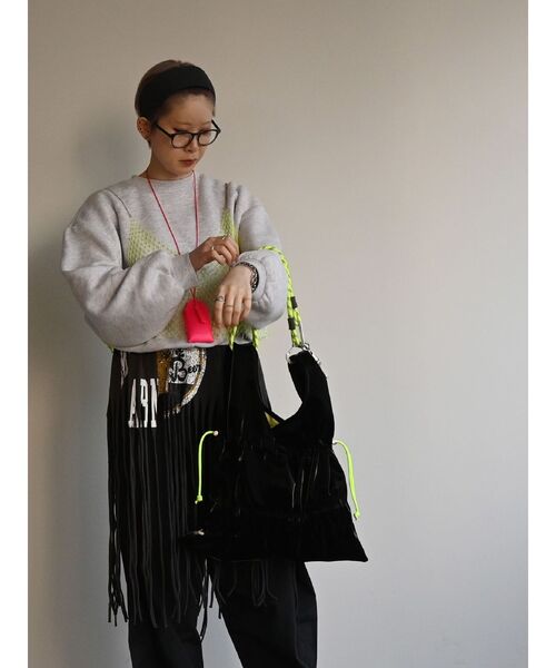 cheek(BAG)(チーク)の「【cheek】tiered code one shoulder(ハンドバッグ・レディース・ピンク/グレー/カーキ/ブラック・FREE)」の11枚目の写真