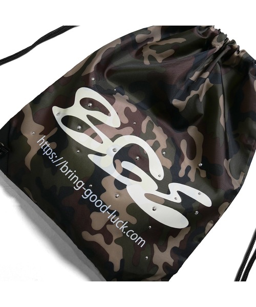 BGL(ビージーエル)の「LOGO KNAPSACK / スタッズ / リフレクター / ロゴ / カモ柄 ナップサック(バックパック/リュック・レディース・ブルー/カモフラージュ/ブラック・ONE SIZE)」の22枚目の写真