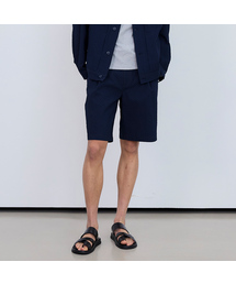 [COUTURE]リラックスフィットシアサーカーウエストバンドネイビーハーフパンツ