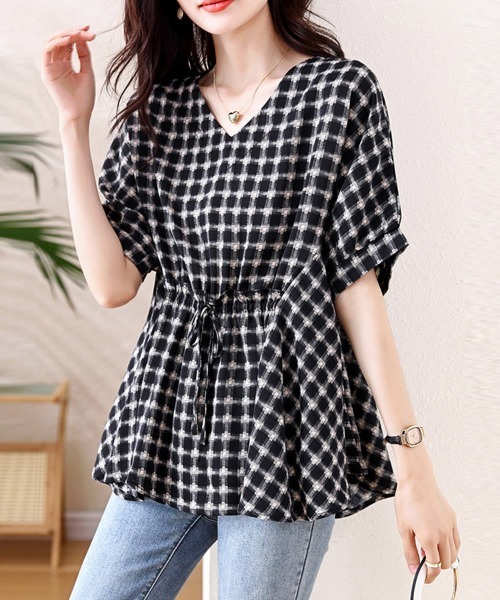ONEP STAR(ワンピスター)の「選べる5TYPE×Vネックブラウス(シャツ/ブラウス・レディース・E/D/C/B/A・X-LARGE/LARGE)」の3枚目の写真