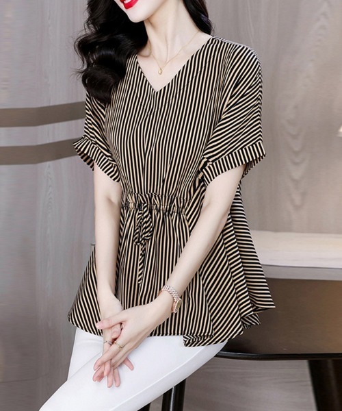 ONEP STAR(ワンピスター)の「選べる5TYPE×Vネックブラウス(シャツ/ブラウス・レディース・E/D/C/B/A・X-LARGE/LARGE)」の17枚目の写真