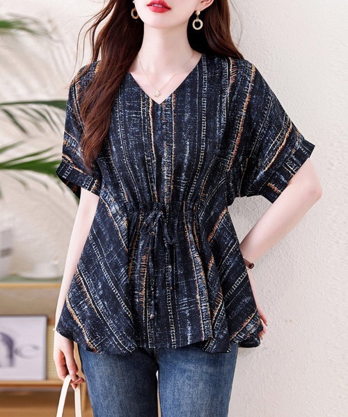 ONEP STAR(ワンピスター)の「選べる5TYPE×Vネックブラウス(シャツ/ブラウス・レディース・E/D/C/B/A・X-LARGE/LARGE)」の15枚目の写真
