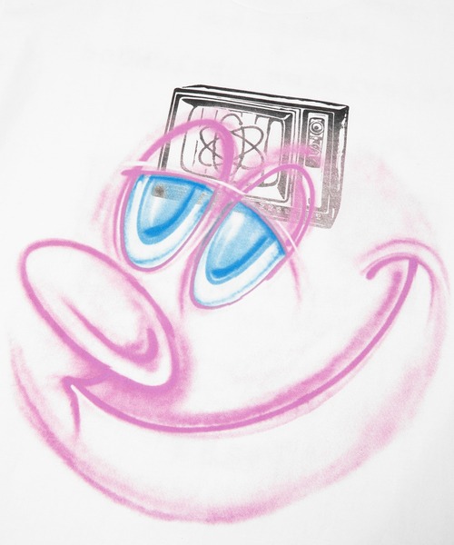 HUF（ハフ）の「KENNY SCHARF TELEVISION（Tシャツ/カットソー・メンズ・ホワイト・L/M/XL/S）」の4枚目の写真