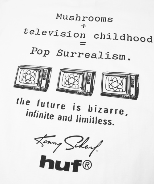 HUF（ハフ）の「KENNY SCHARF TELEVISION（Tシャツ/カットソー・メンズ・ホワイト・L/M/XL/S）」の5枚目の写真