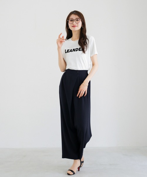 WHITE JOOLA（ホワイトジョーラ）の「【 ラクして整うカセット服 】 さらさらオックス・アシメワイドパンツ（その他パンツ・レディース・オフホワイト/ネイビー/ベージュ・L/M/S）」の11枚目の写真