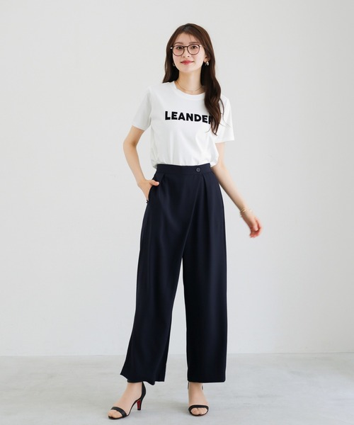WHITE JOOLA（ホワイトジョーラ）の「【 ラクして整うカセット服 】 さらさらオックス・アシメワイドパンツ（その他パンツ・レディース・オフホワイト/ネイビー/ベージュ・L/M/S）」の12枚目の写真