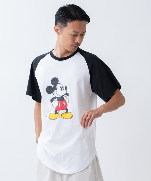 improves(インプローブス)の「【MICKEY MOUSE】ミッキーマウス ラグラン 半袖Tシャツ(Tシャツ/カットソー・メンズ・グレー系/ホワイト系1/ベージュ系/グレー/ホワイト×ブラック/ホワイト・LARGE/MEDIUM/X-LARGE)」の2枚目の写真